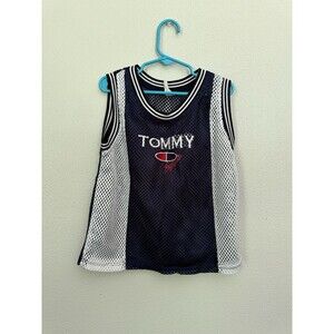 Vintage Made In USA Tommy Hilfiger Mesh Basketball Jersey Size 5-6
